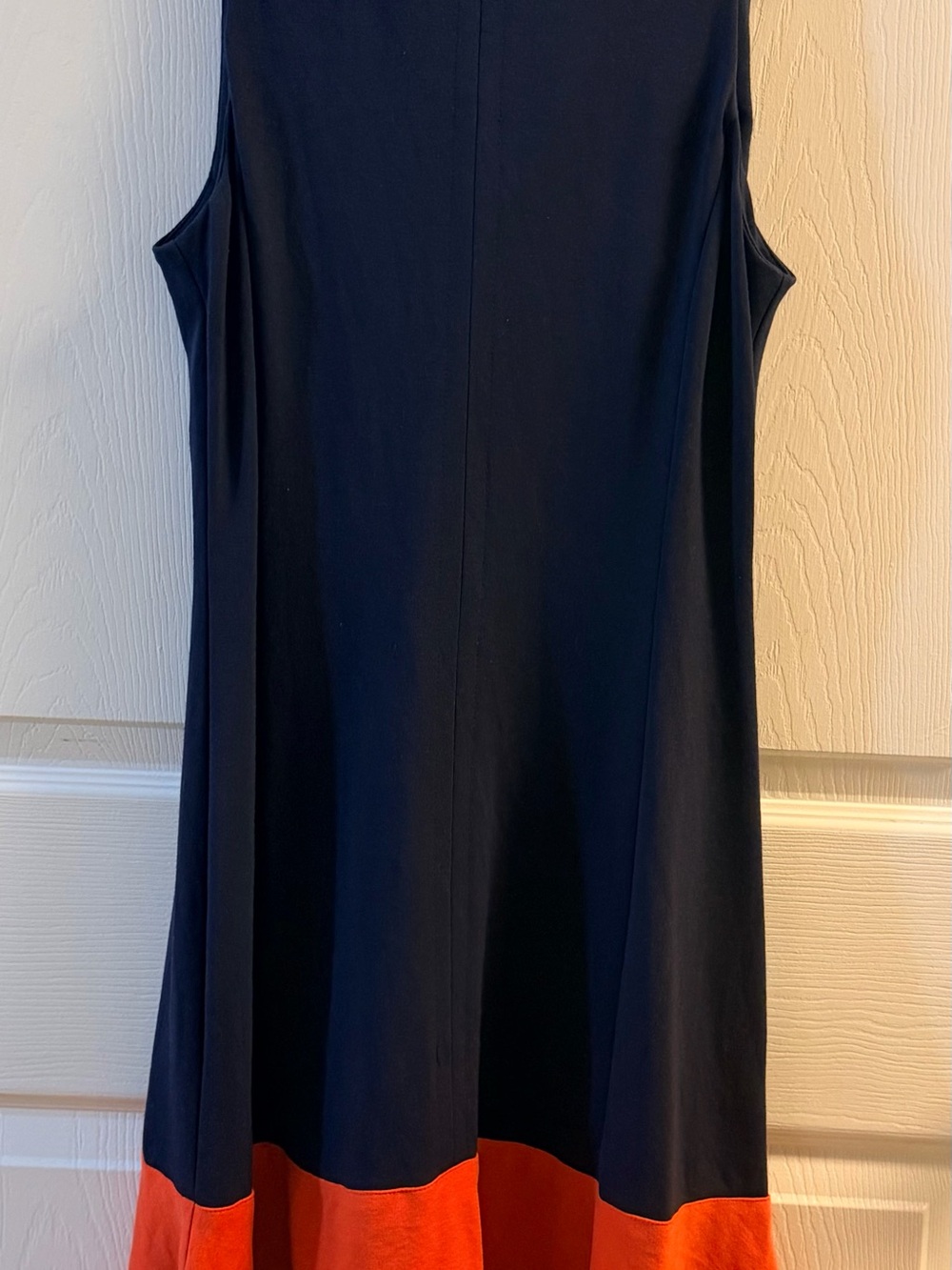 Eliza J Black Orange Colorblock Fit & Flare Dress Size 6 Sleeveless Stretch